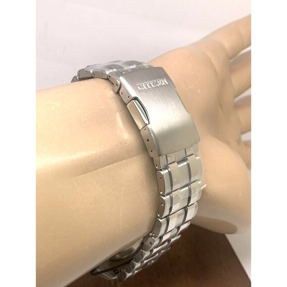 Citizen Men's Watch CA4540-54E Eco Drive Black Dial Chronograph Silver Steel - Picture 10 of 14